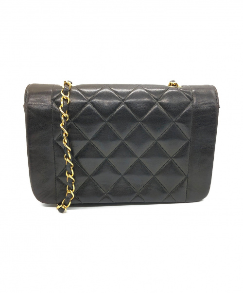 CHANEL（シャネル）CHANEL (シャネル) ダイアナフラップ ブラック サイズ:22 チェーンショルダーバッグ　ラムスキンの古着・服飾アイテム