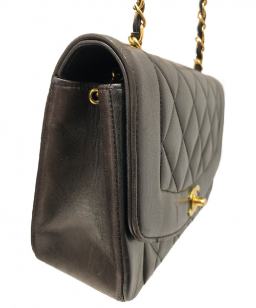 CHANEL（シャネル）CHANEL (シャネル) ダイアナフラップ ブラック サイズ:22 チェーンショルダーバッグ　ラムスキンの古着・服飾アイテム