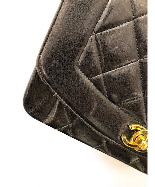 CHANEL（シャネル）CHANEL (シャネル) ダイアナフラップ ブラック サイズ:22 チェーンショルダーバッグ　ラムスキンの古着・服飾アイテム
