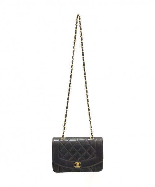 CHANEL（シャネル）CHANEL (シャネル) ダイアナフラップ ブラック サイズ:22 チェーンショルダーバッグ　ラムスキンの古着・服飾アイテム