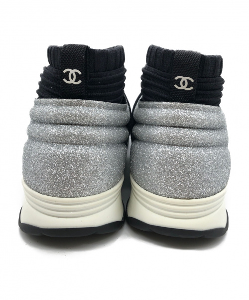 CHANEL（シャネル）CHANEL (シャネル) グリッターソックスニーカー シルバー サイズ:38の古着・服飾アイテム
