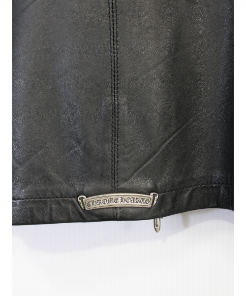 CHROME HEARTS（クロムハーツ）CHROME HEARTS (クロムハーツ) レザーライダースジャケット ブラック サイズ:M 春秋物の古着・服飾アイテム