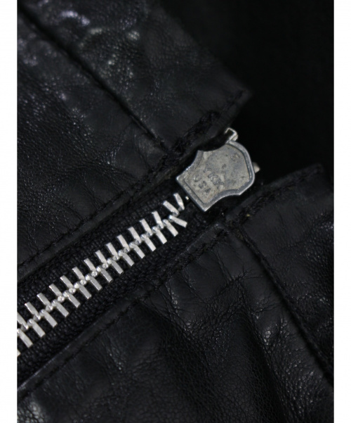 CHROME HEARTS（クロムハーツ）CHROME HEARTS (クロムハーツ) レザーライダースジャケット ブラック サイズ:M 春秋物の古着・服飾アイテム