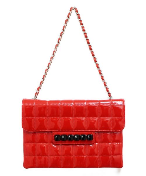 CHANEL（シャネル）CHANEL (シャネル) パテントポシェット レッド サイズ:- チョコバーの古着・服飾アイテム