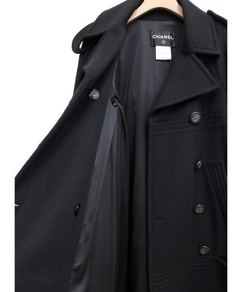 CHANEL（シャネル）CHANEL (シャネル) ダブルウールコート ブラック サイズ:34の古着・服飾アイテム