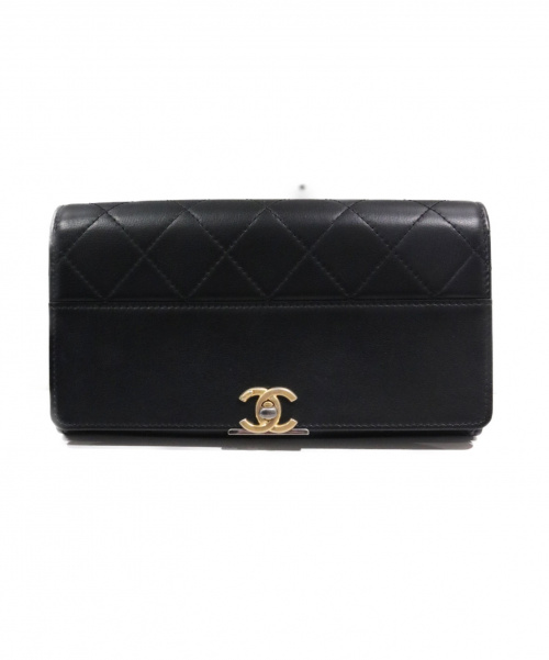 CHANEL（シャネル）CHANEL (シャネル) ターンロック長財布 ブラック サイズ:- 未使用品 レザー 未使用品の古着・服飾アイテム