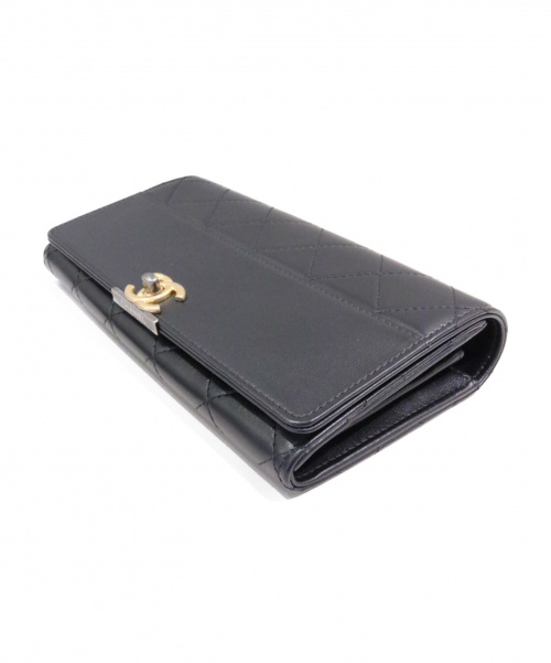 CHANEL（シャネル）CHANEL (シャネル) ターンロック長財布 ブラック サイズ:- 未使用品 レザー 未使用品の古着・服飾アイテム