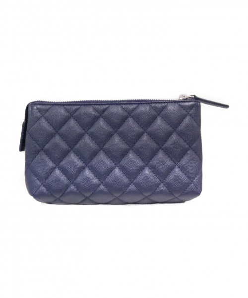 CHANEL（シャネル）CHANEL (シャネル) コスメポーチ ネイビー サイズ:- 未使用品 マトラッセ キャビアスキンの古着・服飾アイテム