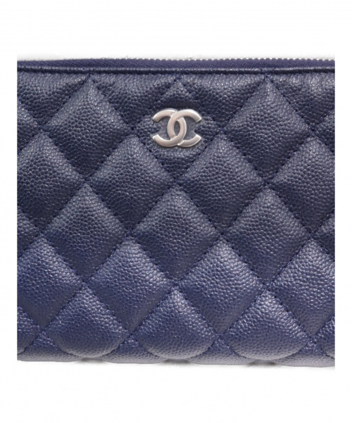 CHANEL（シャネル）CHANEL (シャネル) コスメポーチ ネイビー サイズ:- 未使用品 マトラッセ キャビアスキンの古着・服飾アイテム