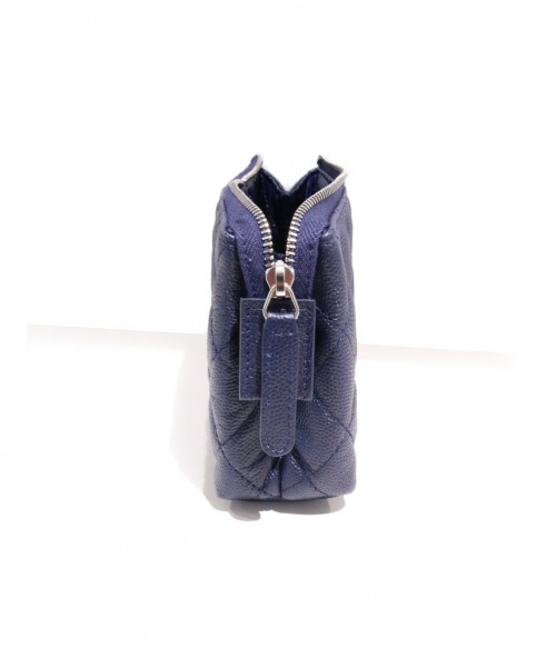 CHANEL（シャネル）CHANEL (シャネル) コスメポーチ ネイビー サイズ:- 未使用品 マトラッセ キャビアスキンの古着・服飾アイテム