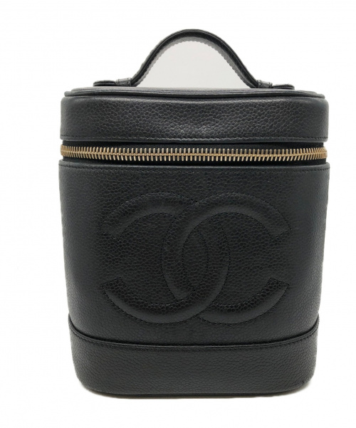 CHANEL（シャネル）CHANEL (シャネル) バニティバッグ ブラック サイズ:ｰ キャビアスキン 　ココマークの古着・服飾アイテム