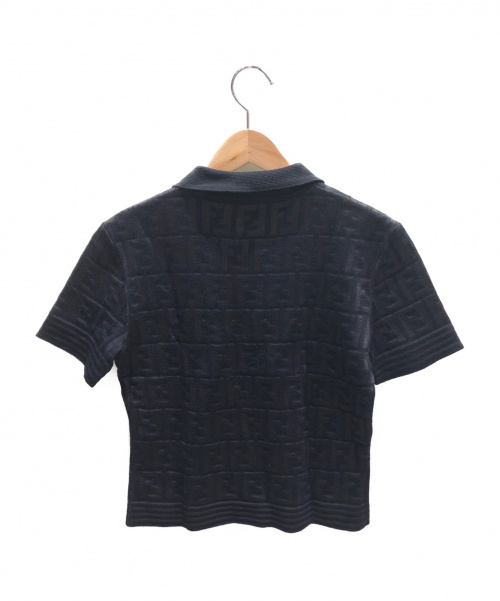 FENDI（フェンディ）FENDI (フェンディ) ニットポロシャツ ネイビー サイズ:42の古着・服飾アイテム
