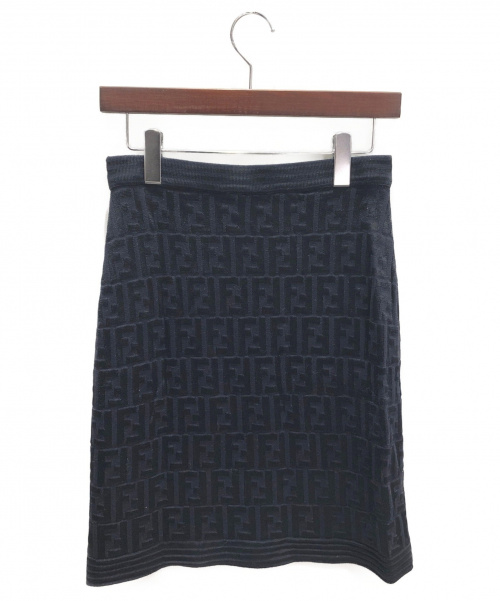 FENDI（フェンディ）FENDI (フェンディ) ニットスカート ネイビー サイズ:42の古着・服飾アイテム