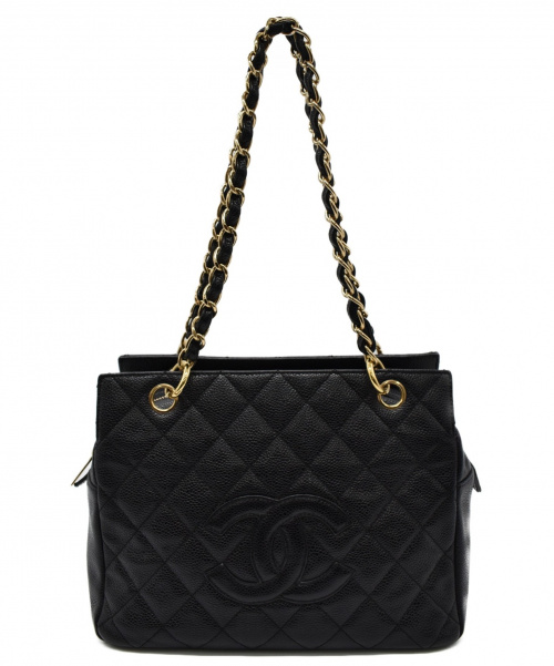 CHANEL（シャネル）CHANEL (シャネル) ココマークチェーントートバッグ ブラック サイズ:- キャビアスキンの古着・服飾アイテム