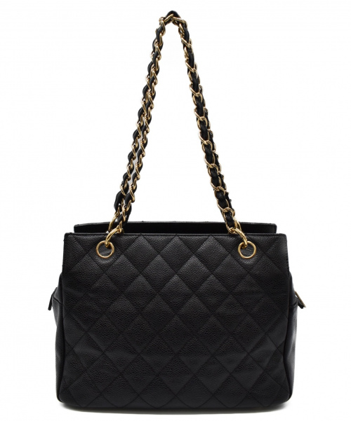 CHANEL（シャネル）CHANEL (シャネル) ココマークチェーントートバッグ ブラック サイズ:- キャビアスキンの古着・服飾アイテム