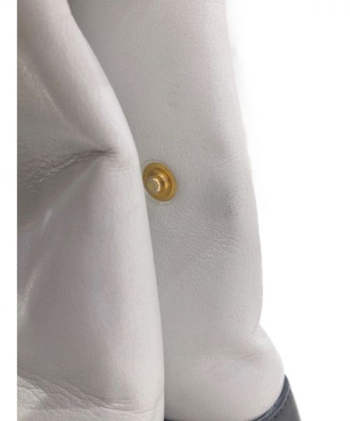 CHANEL（シャネル）CHANEL (シャネル) ココマークチェーントートバッグ ホワイト×ネイビー サイズ:-の古着・服飾アイテム