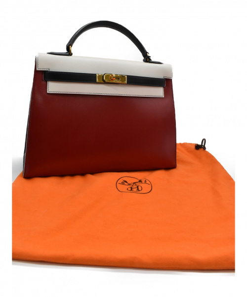 HERMES（エルメス）HERMES (エルメス) ケリー32 トリコロールカラー サイズ:32 ボックスカーフ　ゴールド金具　外縫いの古着・服飾アイテム