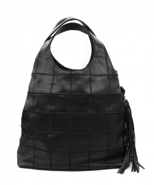 CHANEL（シャネル）CHANEL (シャネル) チョコバー フリンジトートバッグ ブラック サイズ:- レザー 7832986の古着・服飾アイテム