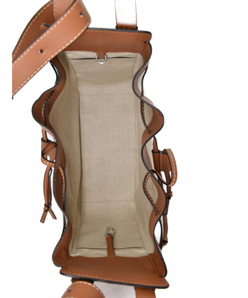 LOEWE（ロエベ）LOEWE (ロエベ) ハンモックバッグ ベージュ サイズ:- キャンバス×レザーの古着・服飾アイテム