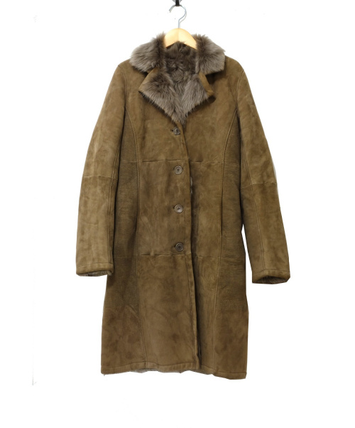 LOEWE（ロエベ）LOEWE (ロエベ) ロングムートンコート ベージュ サイズ:不明の古着・服飾アイテム