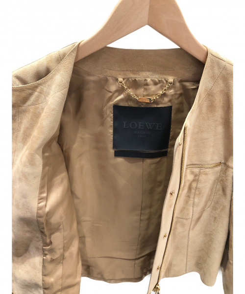 LOEWE（ロエベ）LOEWE (ロエベ) スウェードジャケット ベージュ サイズ:38の古着・服飾アイテム