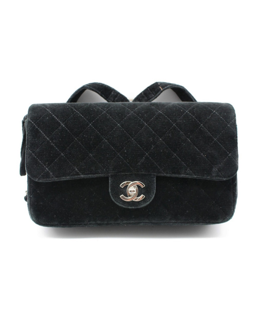 CHANEL（シャネル）CHANEL (シャネル) ベロアマトラッセリュック ブラック サイズ:- マトラッセ 4460687の古着・服飾アイテム