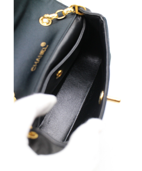 CHANEL（シャネル）CHANEL (シャネル) チェーンショルダーバッグ ブラック サイズ:- シルク×レザー 1496818の古着・服飾アイテム