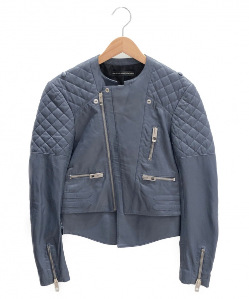 BALENCIAGA（バレンシアガ）BALENCIAGA (バレンシアガ) ライダースジャケット ブルー サイズ:36の古着・服飾アイテム