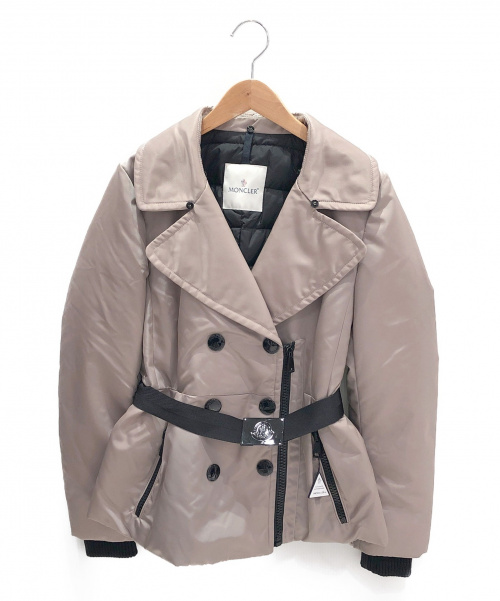 MONCLER（モンクレール）MONCLER (モンクレール) ファーダウンコート ベージュ×ブラック サイズ:1 SERRANTの古着・服飾アイテム