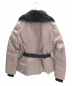 MONCLER (モンクレール) ファーダウンコート ベージュ×ブラック サイズ:1 SERRANT：44800円