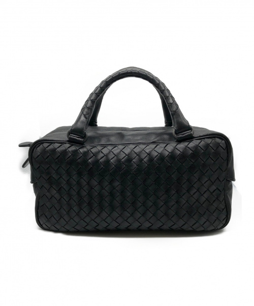 BOTTEGA VENETA（ボッテガベネタ）BOTTEGA VENETA (ボッテガヴェネタ) ミニボストンバッグ ブラック サイズ:- イントレチャート レザーの古着・服飾アイテム