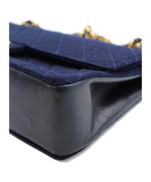 CHANEL（シャネル）CHANEL (シャネル) チェーンショルダーバッグ ネイビー サイズ:- マトラッセ コットンジャージの古着・服飾アイテム