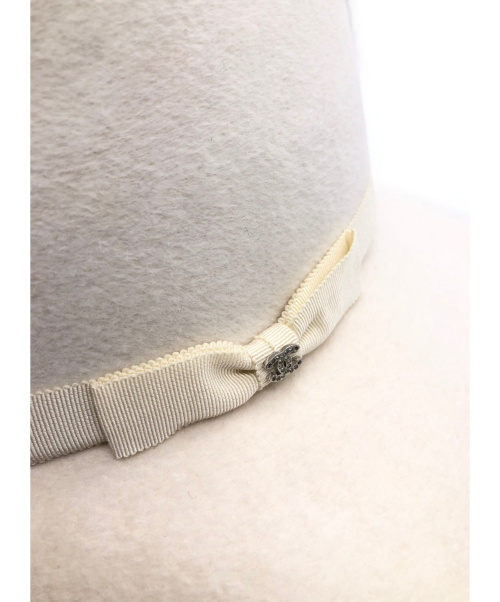 CHANEL（シャネル）CHANEL (シャネル) フェルトハット ホワイト サイズ:57の古着・服飾アイテム