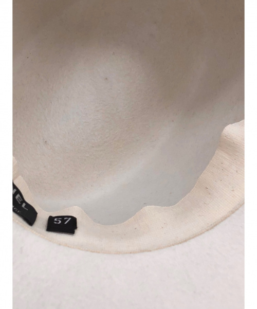 CHANEL（シャネル）CHANEL (シャネル) フェルトハット ホワイト サイズ:57の古着・服飾アイテム