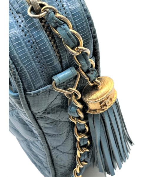 CHANEL（シャネル）CHANEL (シャネル) リザード チェーンショルダーバッグ スカイブルー サイズ:- リザード 0905936の古着・服飾アイテム