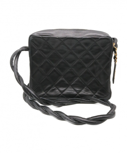 CHANEL（シャネル）CHANEL (シャネル) レザーショルダーバッグ ブラック サイズ:21の古着・服飾アイテム