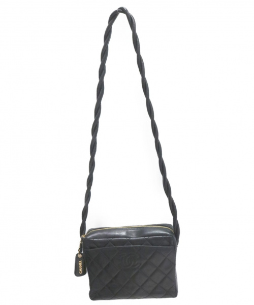 CHANEL（シャネル）CHANEL (シャネル) レザーショルダーバッグ ブラック サイズ:21の古着・服飾アイテム