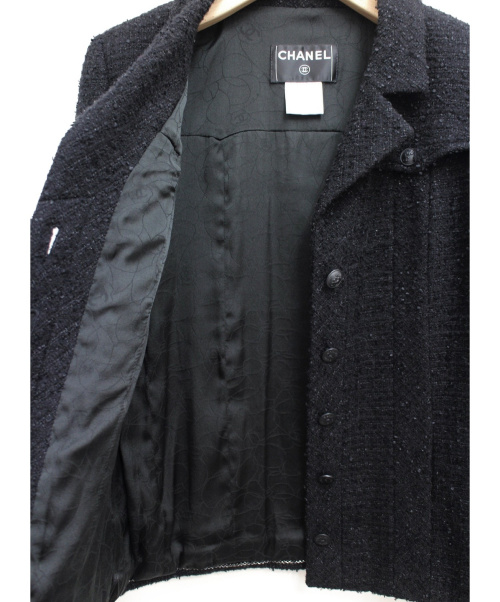 CHANEL（シャネル）CHANEL (シャネル) ツイードジャケット ブラック サイズ:38の古着・服飾アイテム