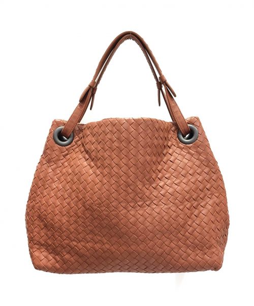 BOTTEGA VENETA（ボッテガベネタ）BOTTEGA VENETA (ボッテガベネタ) イントレチャートショルダーバッグ ブラウンの古着・服飾アイテム