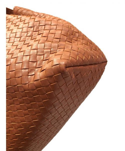BOTTEGA VENETA（ボッテガベネタ）BOTTEGA VENETA (ボッテガベネタ) イントレチャートショルダーバッグ ブラウンの古着・服飾アイテム