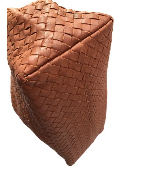 BOTTEGA VENETA（ボッテガベネタ）BOTTEGA VENETA (ボッテガベネタ) イントレチャートショルダーバッグ ブラウンの古着・服飾アイテム