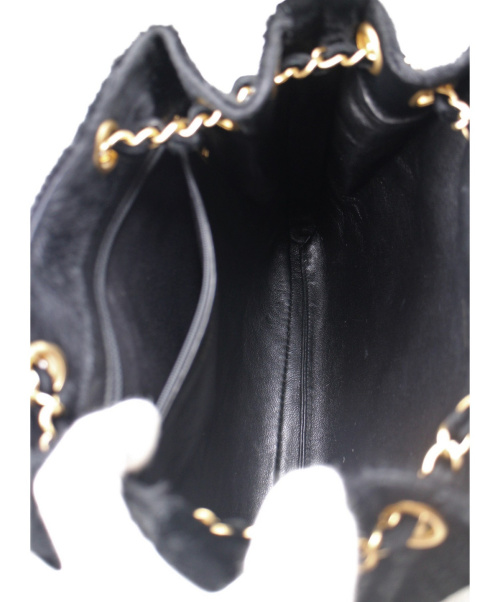 CHANEL（シャネル）CHANEL (シャネル) 巾着ショルダーバッグ ブラック サイズ:- チョコバー ハラコ 6752887の古着・服飾アイテム