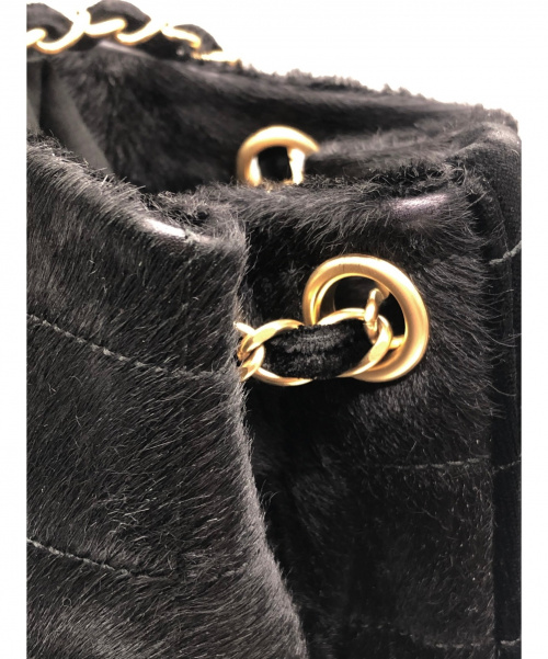 CHANEL（シャネル）CHANEL (シャネル) 巾着ショルダーバッグ ブラック サイズ:- チョコバー ハラコ 6752887の古着・服飾アイテム