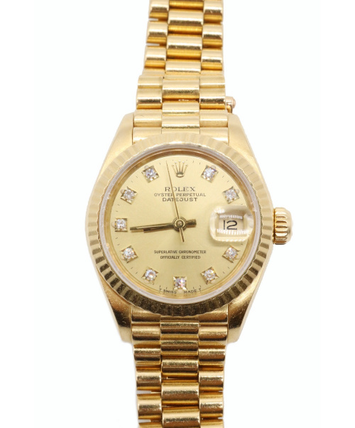 ROLEX（ロレックス）ROLEX (ロレックス) レディ デイトジャスト　69178G サイズ:26mm 10Pダイヤ 金無垢 K18の古着・服飾アイテム