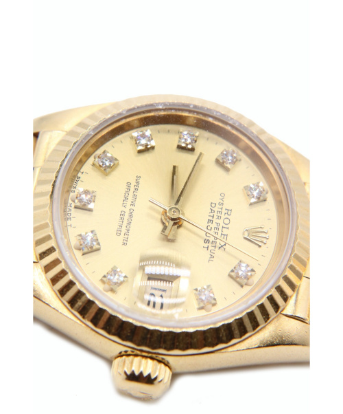 ROLEX（ロレックス）ROLEX (ロレックス) レディ デイトジャスト　69178G サイズ:26mm 10Pダイヤ 金無垢 K18の古着・服飾アイテム