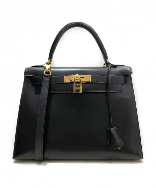 HERMES（エルメス）HERMES (エルメス) ケリー28 ブラック サイズ:28 ケリー28 外縫い ゴールド金具 ○Z(1996年)の古着・服飾アイテム