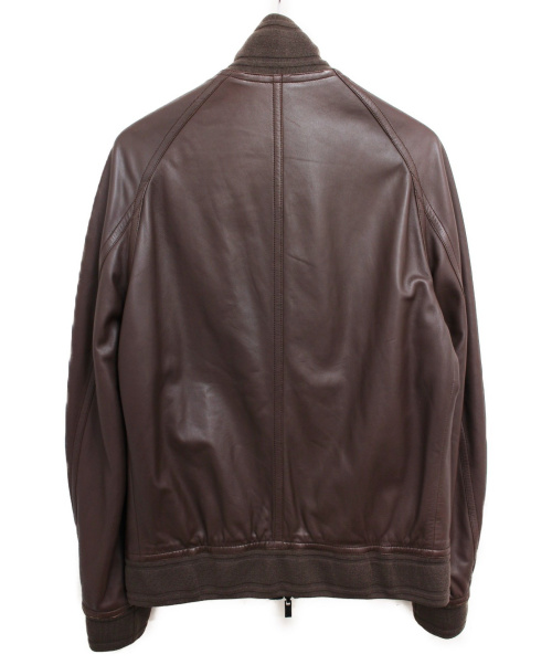 HERMES（エルメス）HERMES (エルメス) リバーシブルレザーブルゾン ブラウン サイズ:48 秋冬物の古着・服飾アイテム