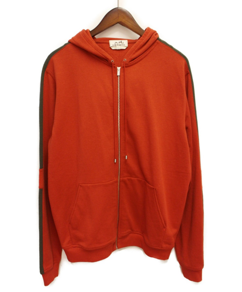 HERMES（エルメス）HERMES (エルメス) 切替ジップパーカー レッド サイズ:M 春秋物の古着・服飾アイテム