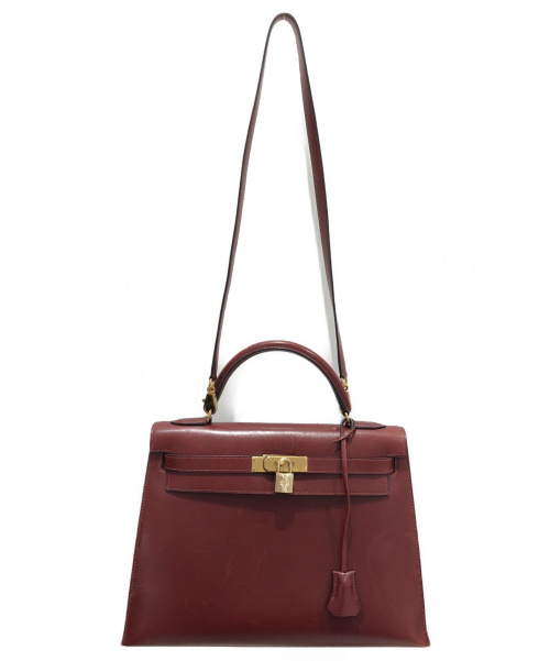 HERMES（エルメス）HERMES (エルメス) ケリー32 ボルドー サイズ:32 ケリー32 外縫い ボックスカーフ □Bの古着・服飾アイテム