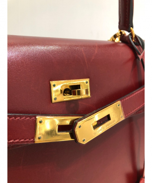 HERMES（エルメス）HERMES (エルメス) ケリー32 ボルドー サイズ:32 ケリー32 外縫い ボックスカーフ □Bの古着・服飾アイテム